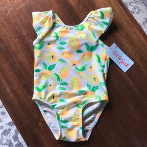 Cat & Jack Toddler Girl Lemon Swim One Piece